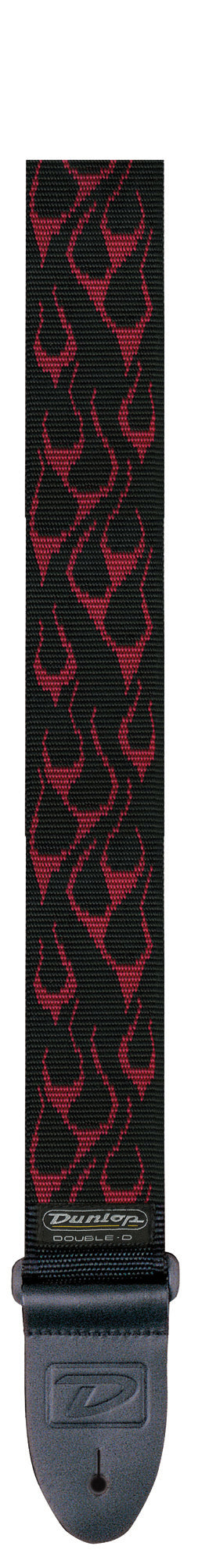 Courroie nylon modĆØle FLAMME, largeur 5 cm, noir et rouge