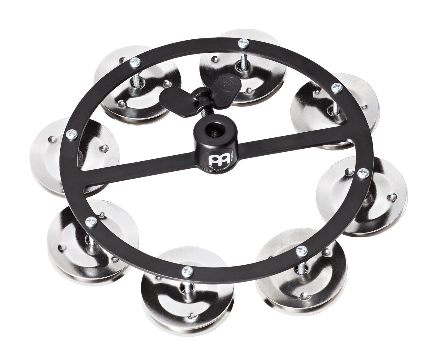 Tambourin charleston Headliner 5", 1 rangée de cymbalettes acier inoxydable, noir