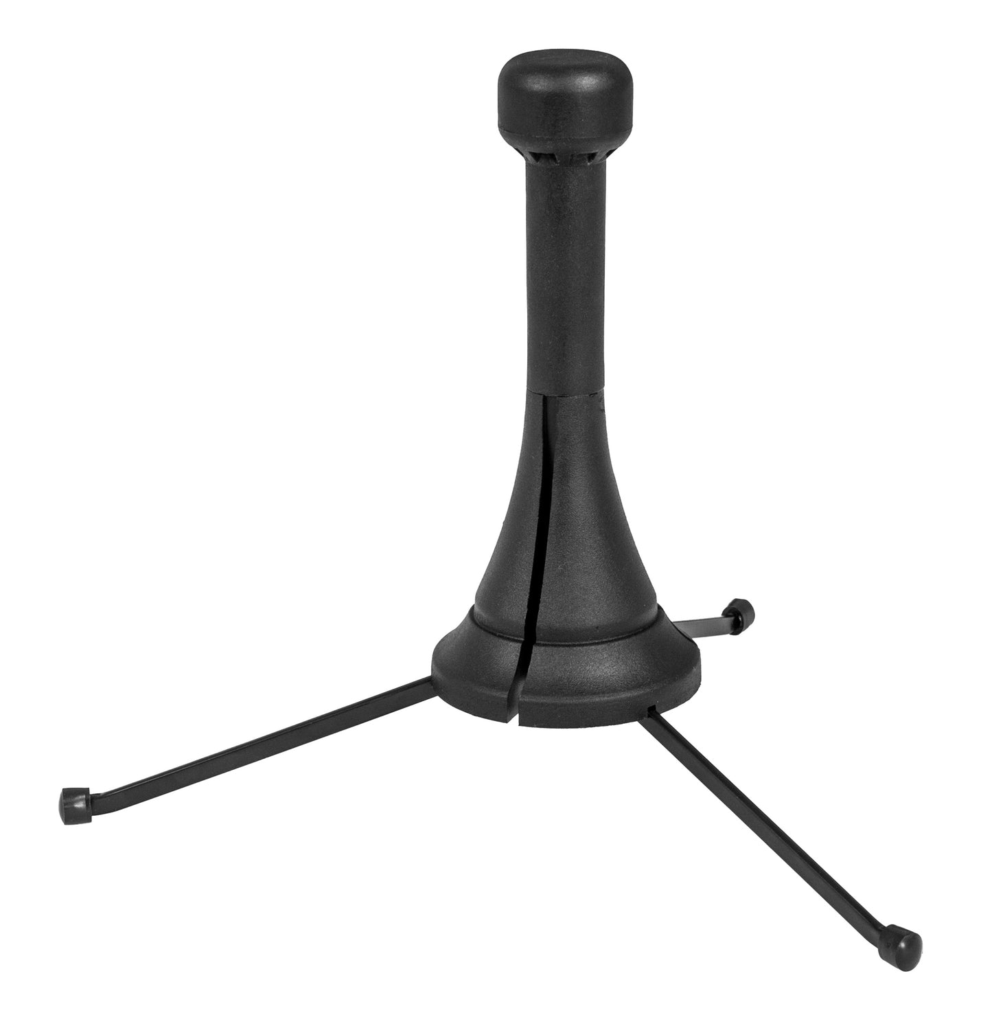 Support saxophone soprano, cÓne avec revêtement protecteur, pieds repliables, design compact (23 cm), noir