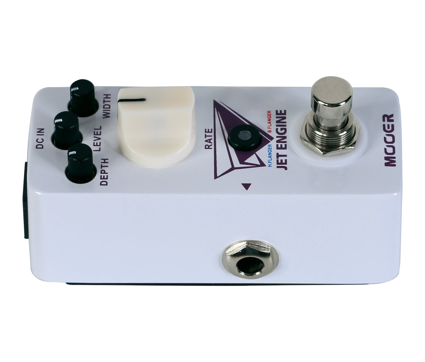 Pédale JET ENGINE, flanger numérique deux modes (H.Flanger/B.Flanger), boîtier métal, true bypass, blanc