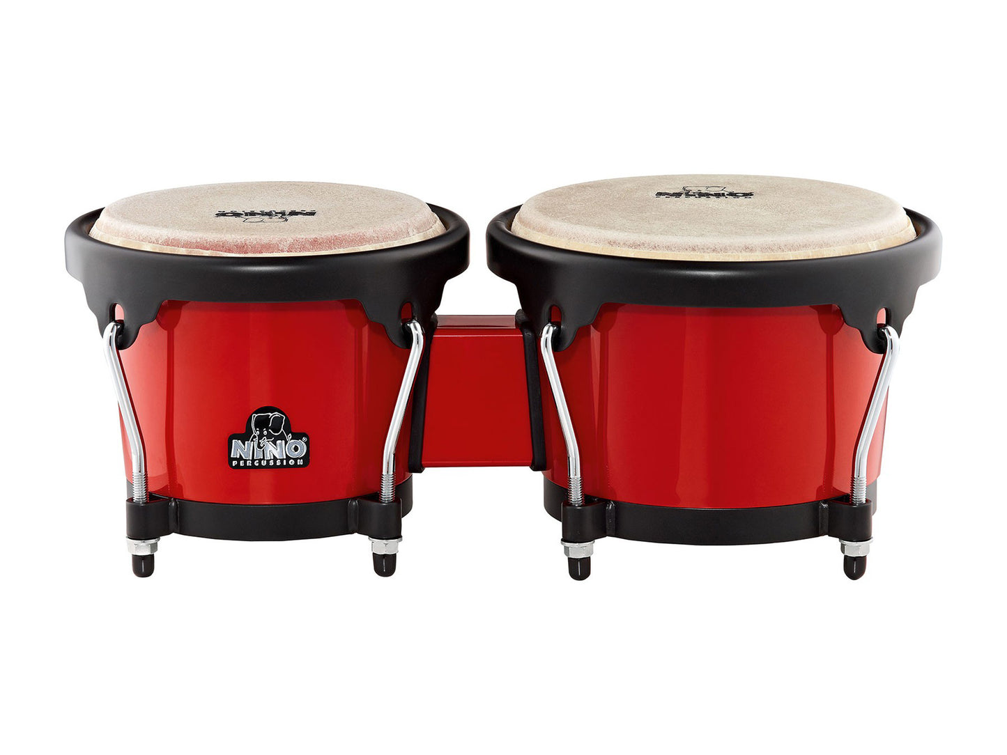 Bongos Plus 6.5 & 7.5", plastique ABS, peaux buffle sƩlectionnƩes, cercles arrondis noirs, clƩ d'accord fournie, rouge