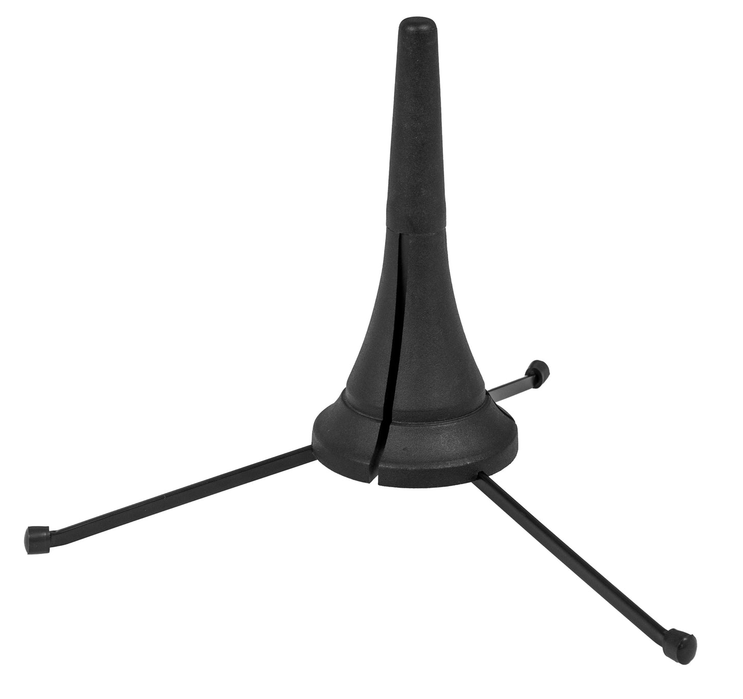 Support clarinette, cÓne recouvert d'un revêtement protecteur, pieds repliables, design compact (21 cm), noir