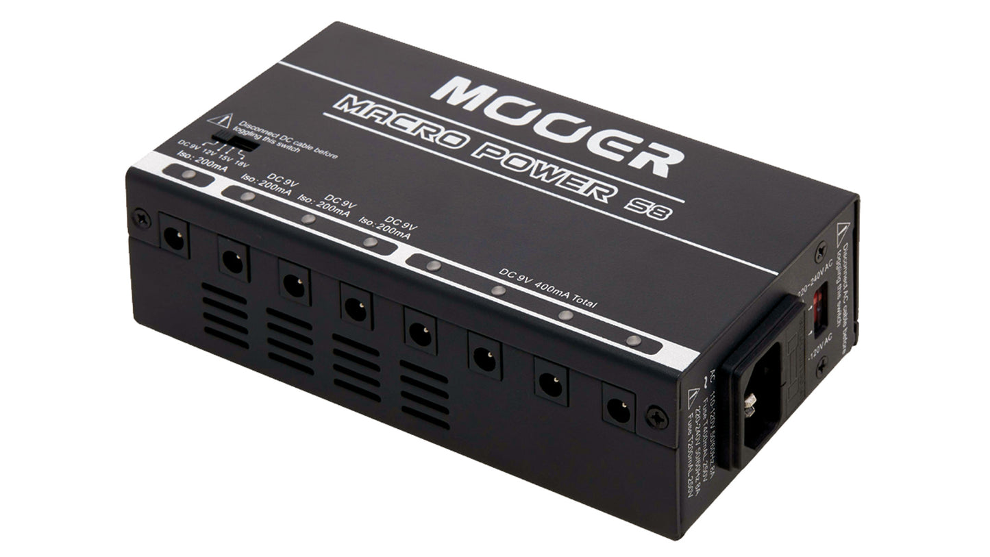 Alimentation MACRO POWER S8, alimentation pour pédales, 8 sorties, noir