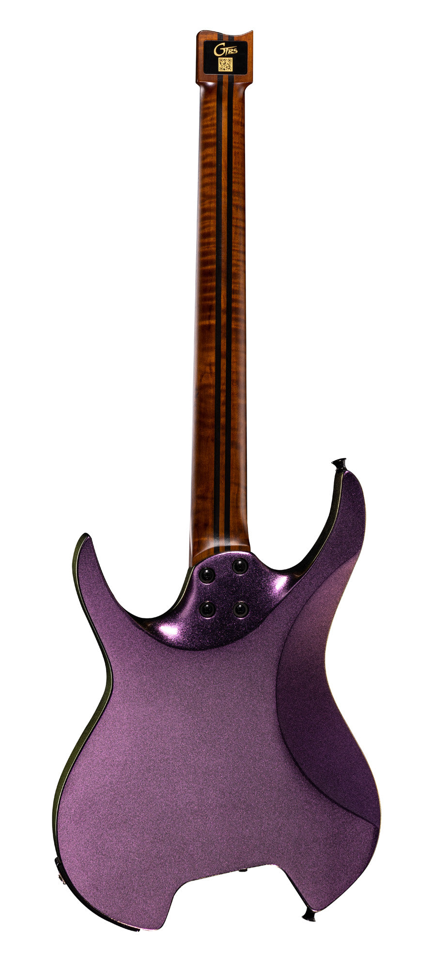 GTRS W900, corps aulne, manche Ʃrable flammƩ torrƩfiƩ, touche palissandre, 2 micros doubles et processeur GTRS, aurora pink