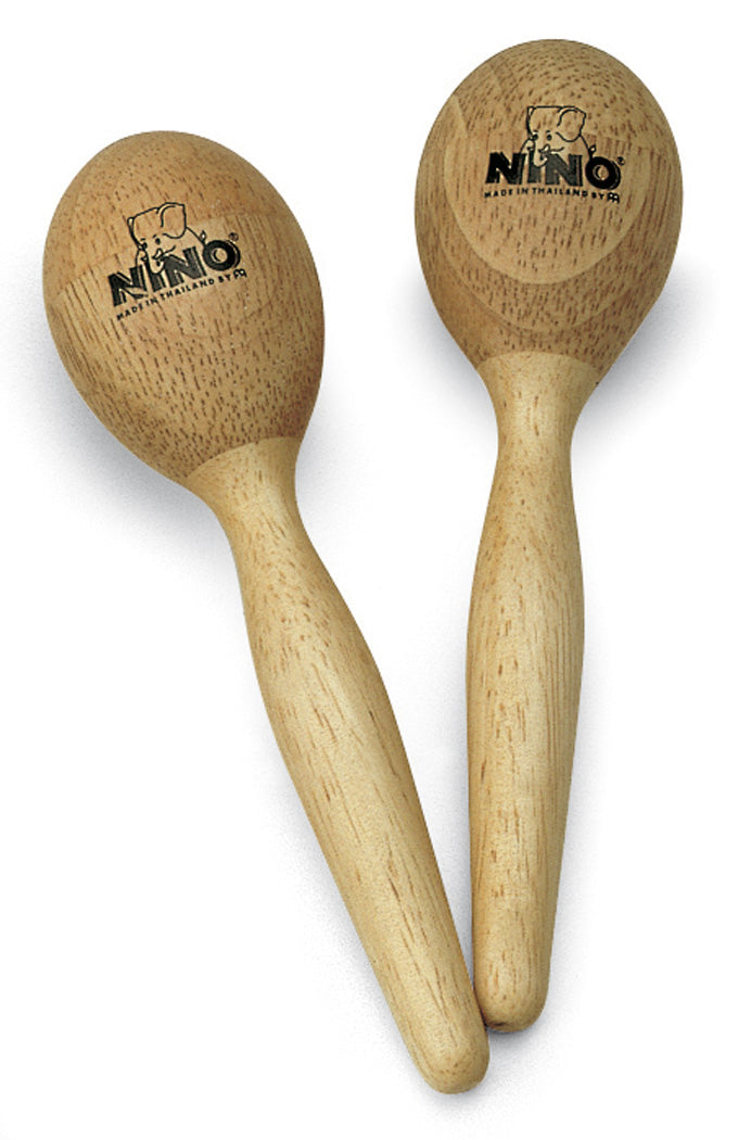 Paire de maracas ovales en hévéa, petit modèle, naturel