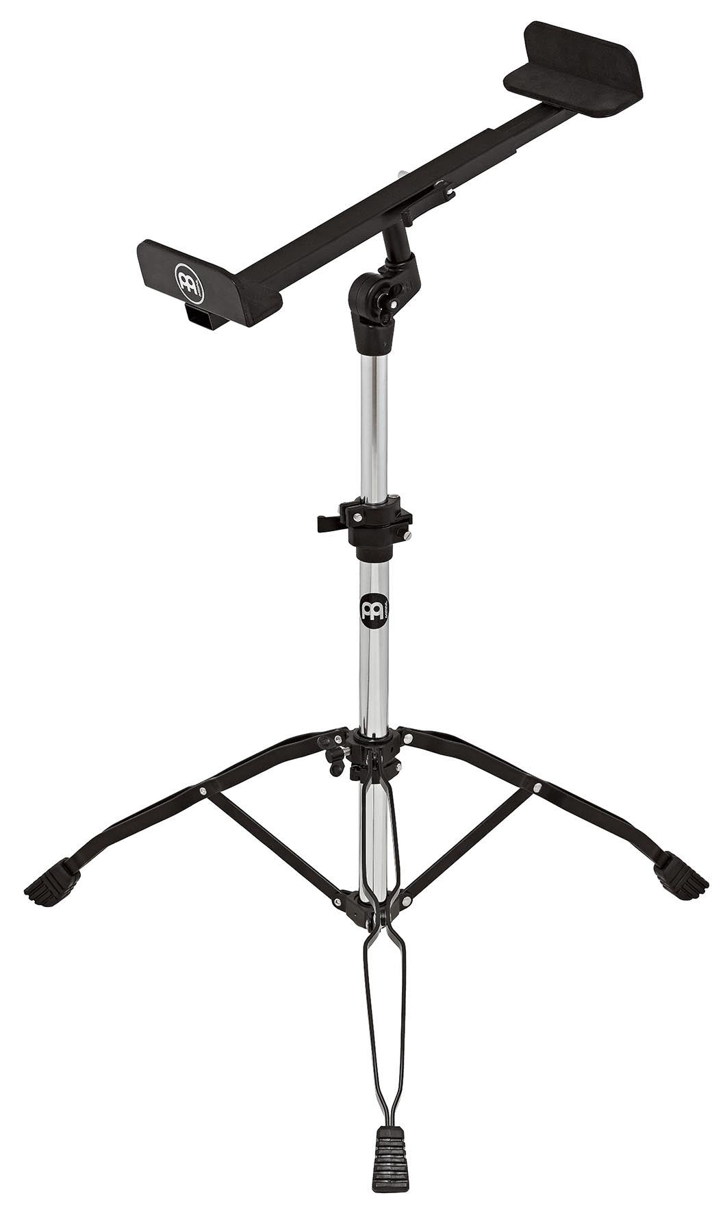 Support cajon pro, pour tous cajon, trépied double embase, inclinaison + hauteur ajustables (66 à 103cm), noir.