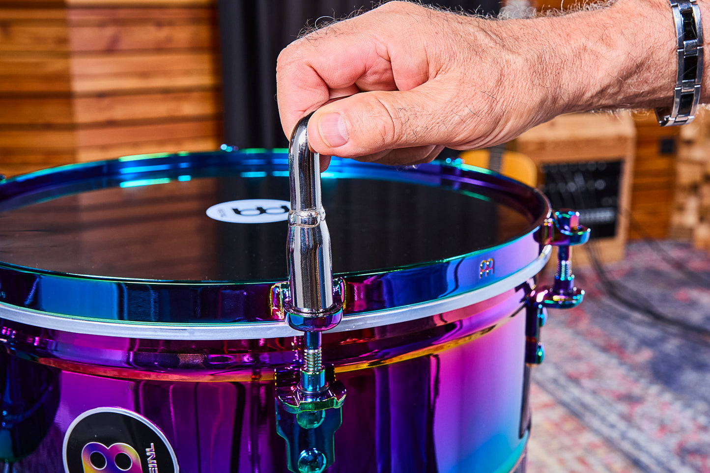 Jeu timbales 14 & 15" Diego Camacho, acier inoxydable, support double embase