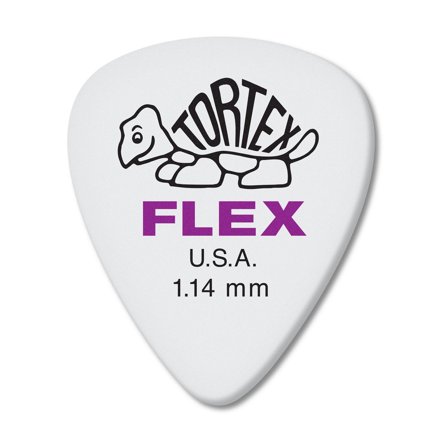 Sachet de 12 mƩdiators TORTEX FLEX STANDARD 114 (blanc, logo violet)