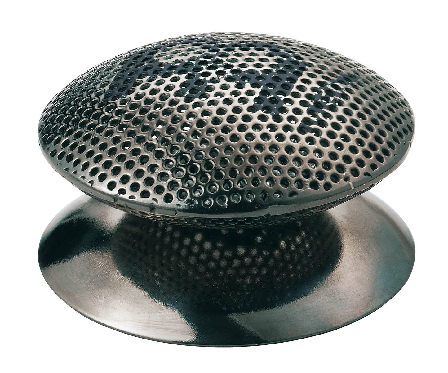 Spin Spark shaker, coque ronde en métal trouée remplie de perles métal, disque permettant le réglage de la tonalité, nickel noir