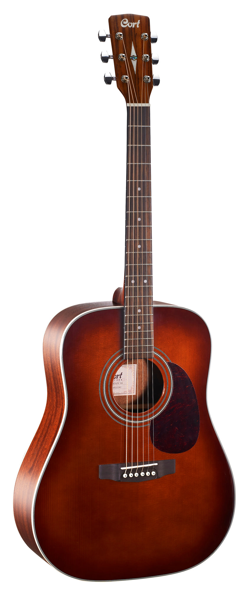 Earth 70, table épicéa massif, fond & éclisses acajou, manche acajou, mécaniques chromées, brun, table brillante, f/e satinés