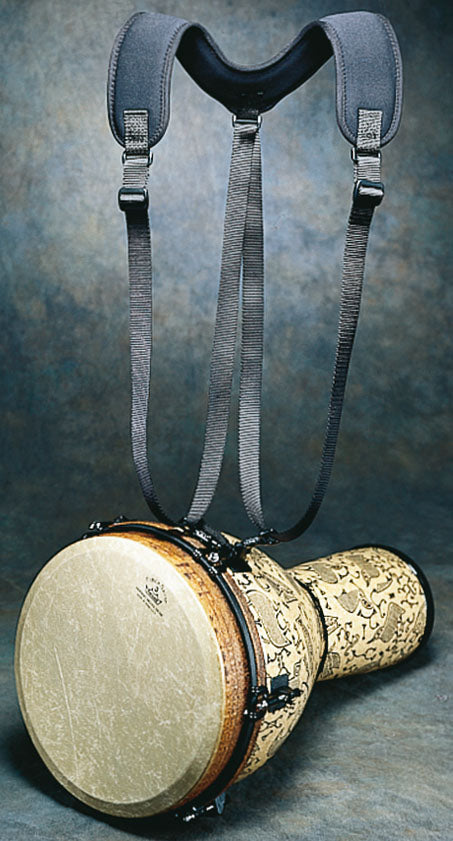 Harnais percussion taille XL (66 à 83 cm), 2 clips avec boucle d'attache, néoprène noir