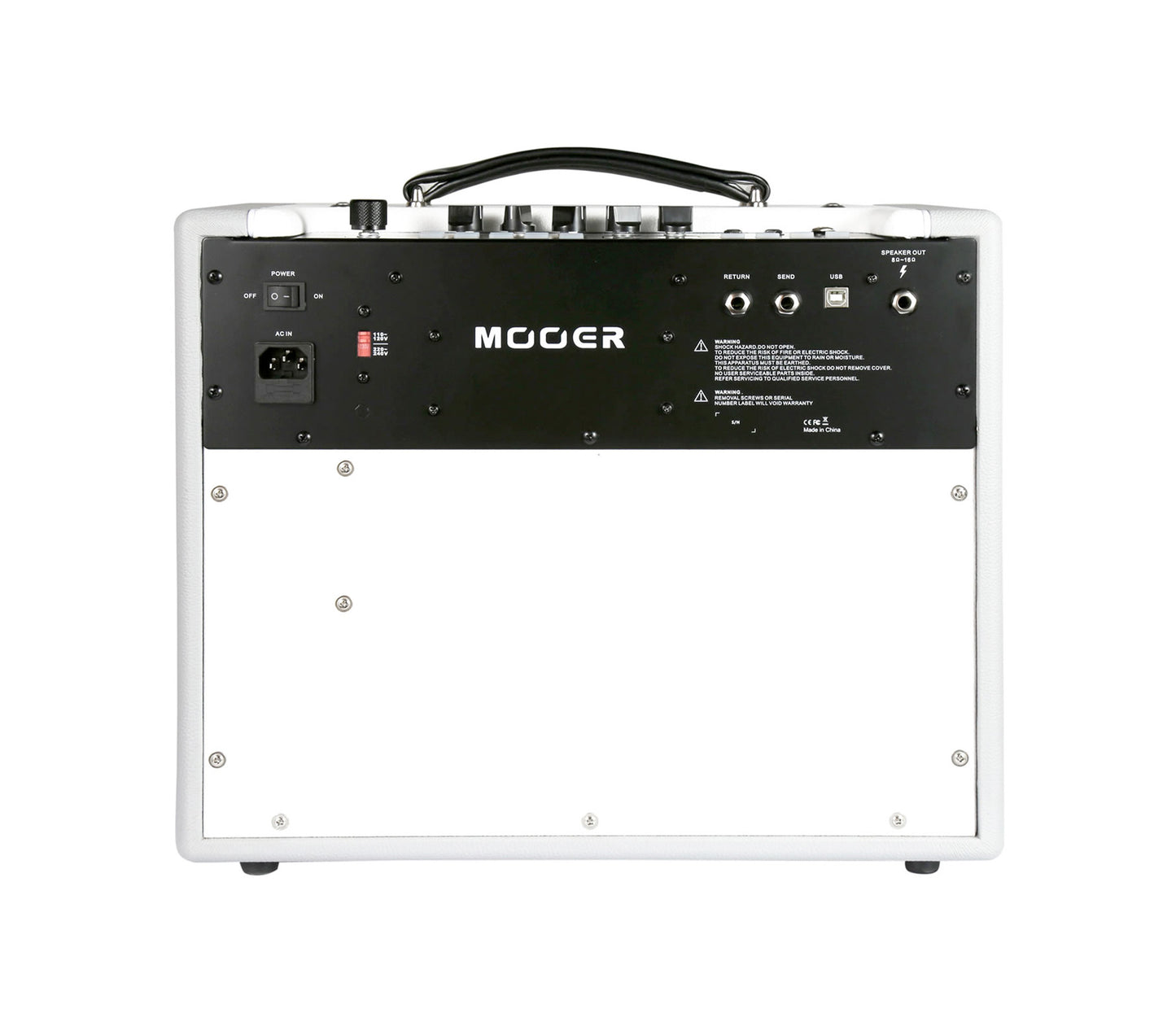 Ampli SD30, 30W, HP 8", 25 modƩlisations d'amplis, ampli de puissance Class A/B, 28 pƩdales d'effet intƩgrƩes, blanc