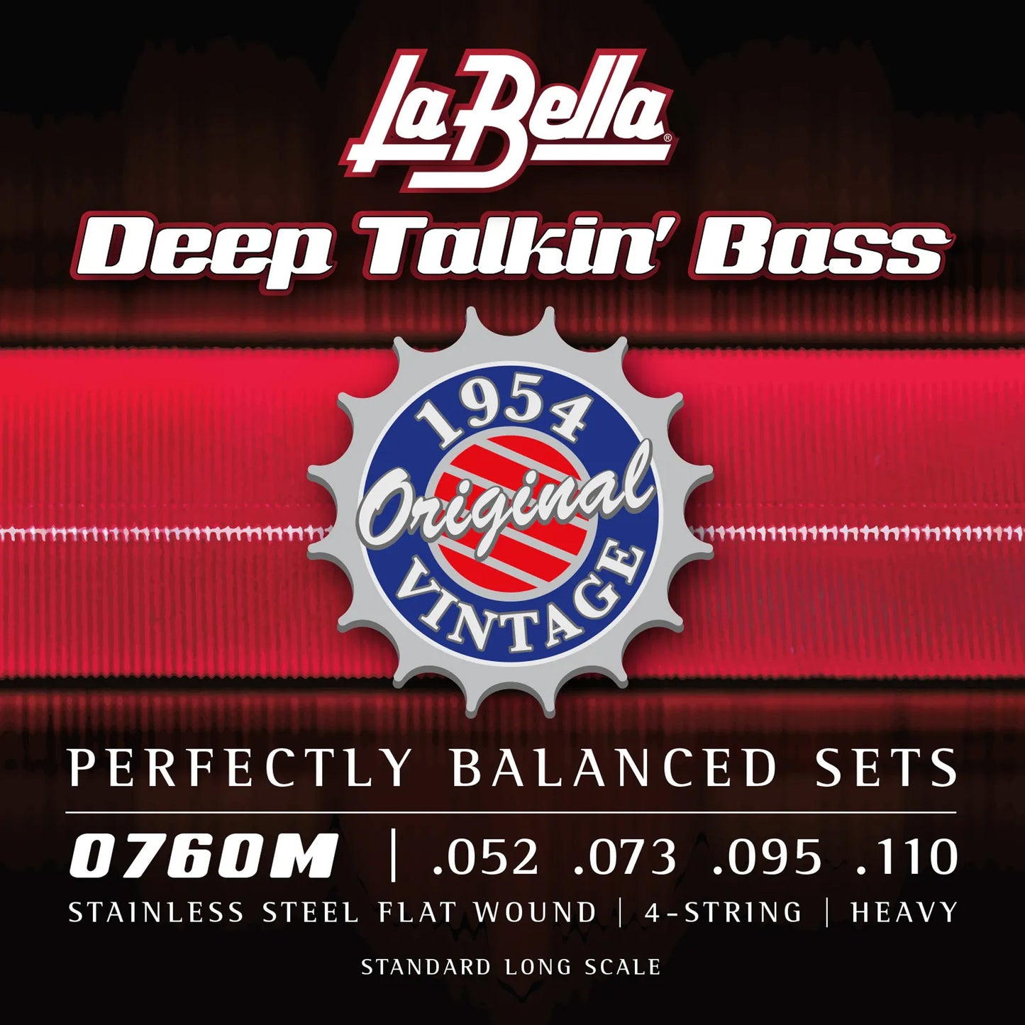 Jeu pour basse électrique DEEP TALKIN' BASS FLATS"1954 Original", acier inoxydable, filé plat, 4 cordes Heavy (52-73-95-110)