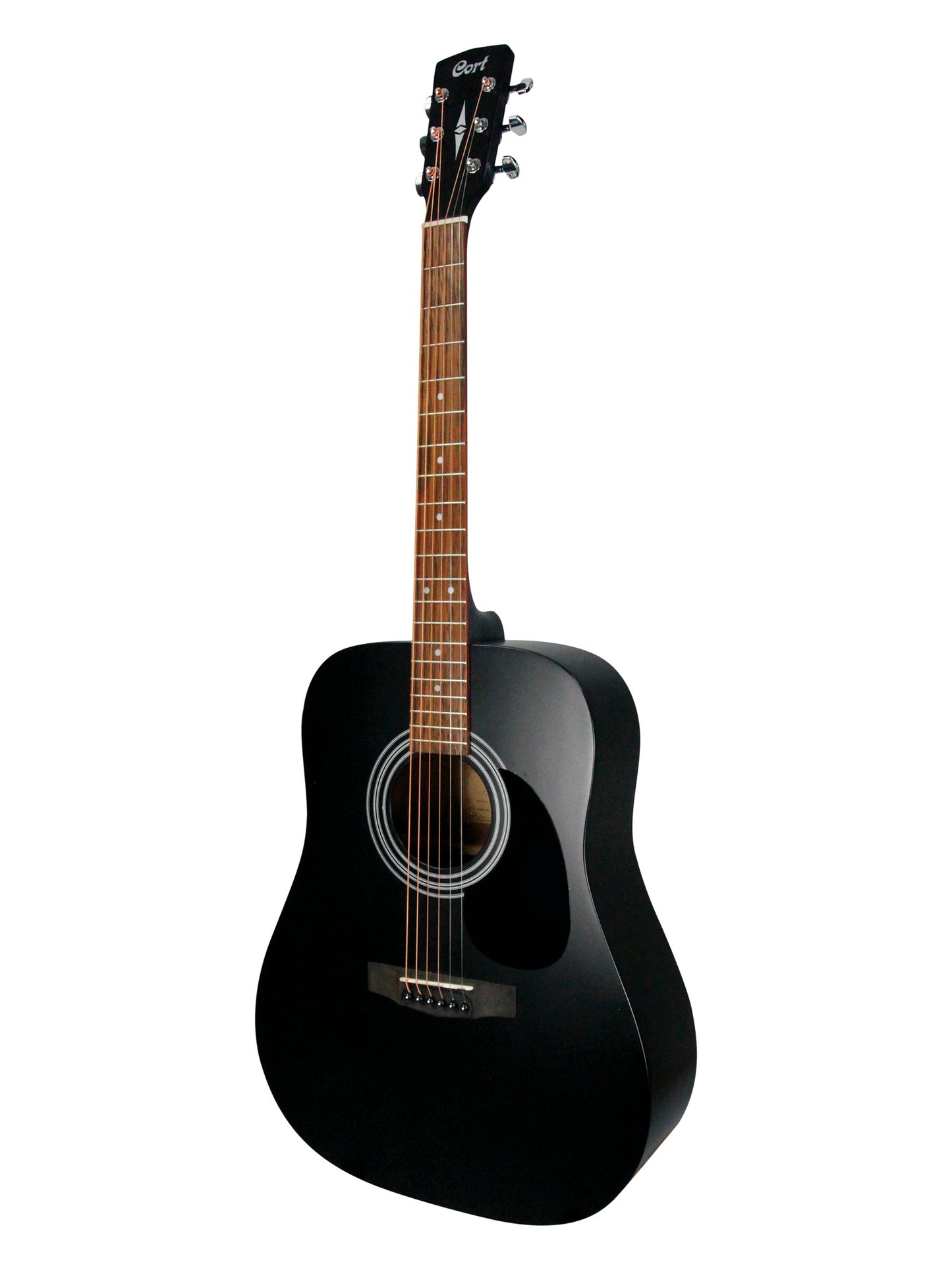 AD810, Dreadnought, table épicéa, fond & éclisses acajou, manche acajou, touche & chevalet merbau, noir satiné