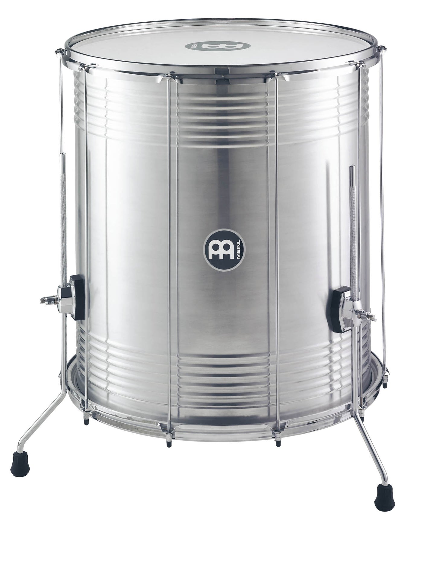 Surdo 22" x 24", 10 tirants, fût aluminium, peau synthétique, accastillage chromé, avec pieds ajustables