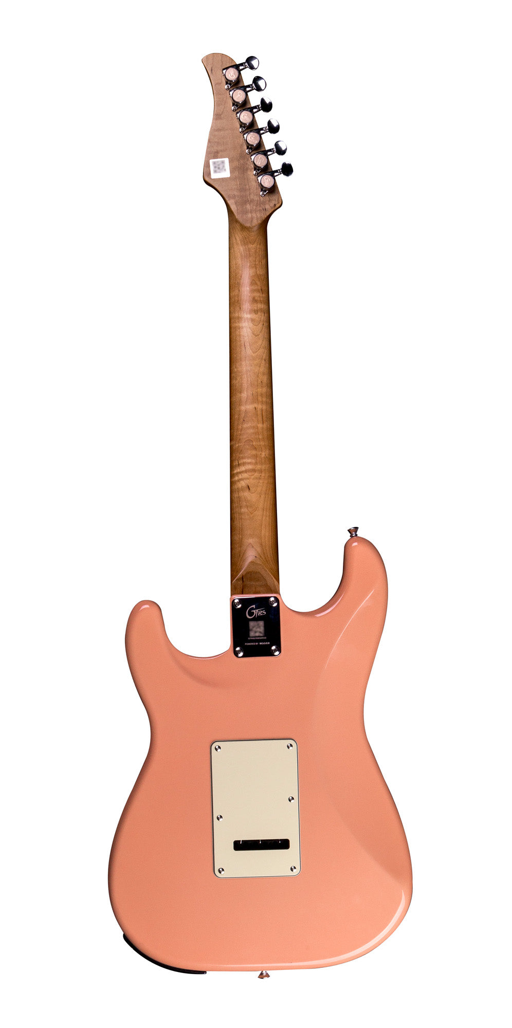 GTRS P801, corps aulne, manche Ʃrable flammƩ torrƩfiƩ, touche Ʃrable, micros et processeur GTRS, flamingo pink