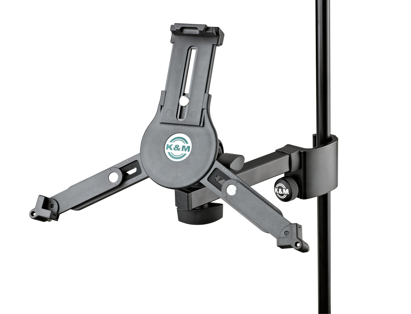 Support de tablette universel K&M 19791, fixation par serrage