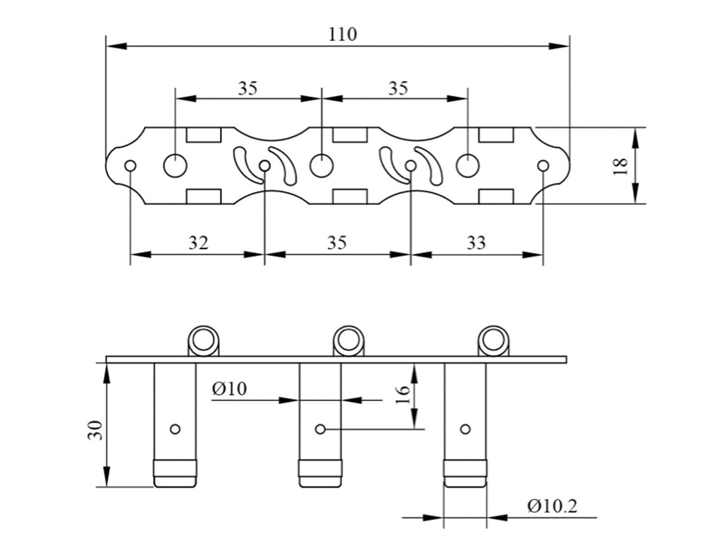 Jeu de mécaniques pour guitare classique série Private, ratio 18:1, plaques laiton brossé, boutons noirs style ébène