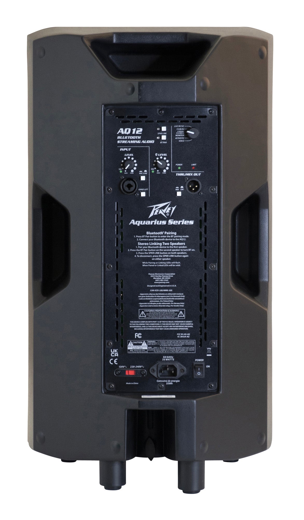 Enceinte bi-amplifiƩe 1000W , 2 voies, 1x Woofer 12", amplificateur analogique, fonction Bluetooth, finition noir