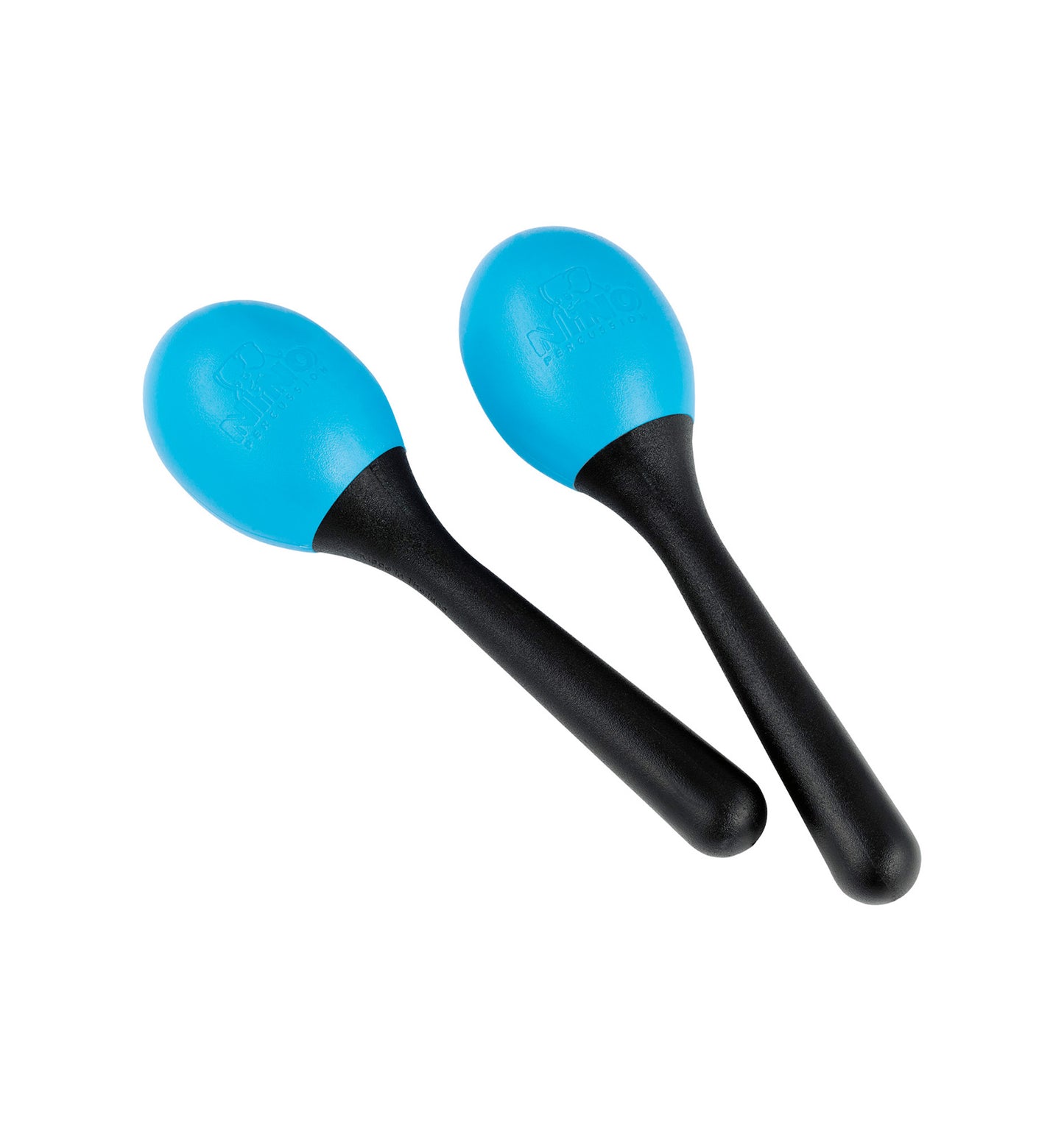 Paire de maracas plastiques ovales, petit modĆØle, bleu et noir