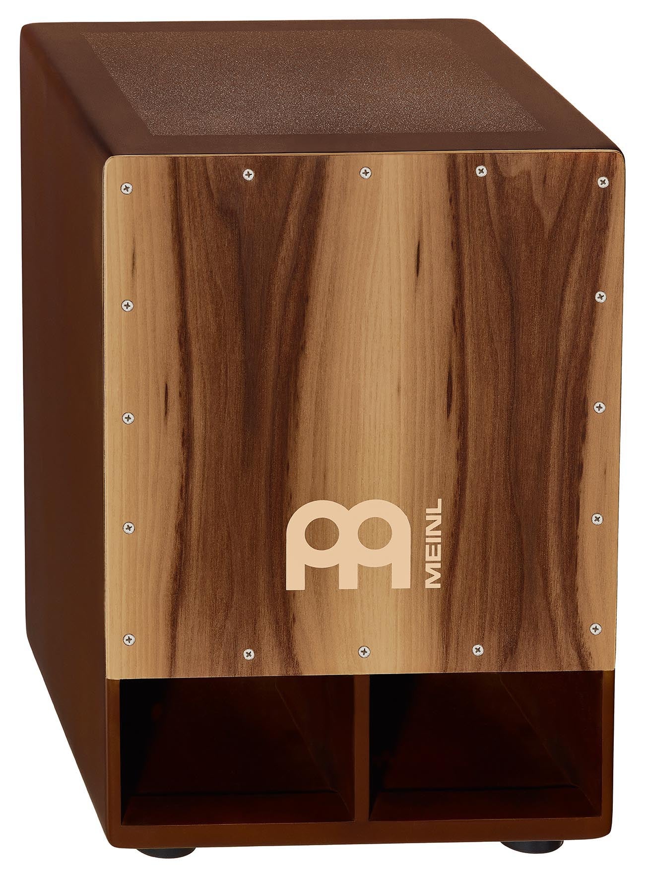 Subwoofer Cajon Jumbo, faƧade noyer, corps fibres, projection dans le grave amƩliorƩe, 34 x 50 x 35cm, marron/naturel mat