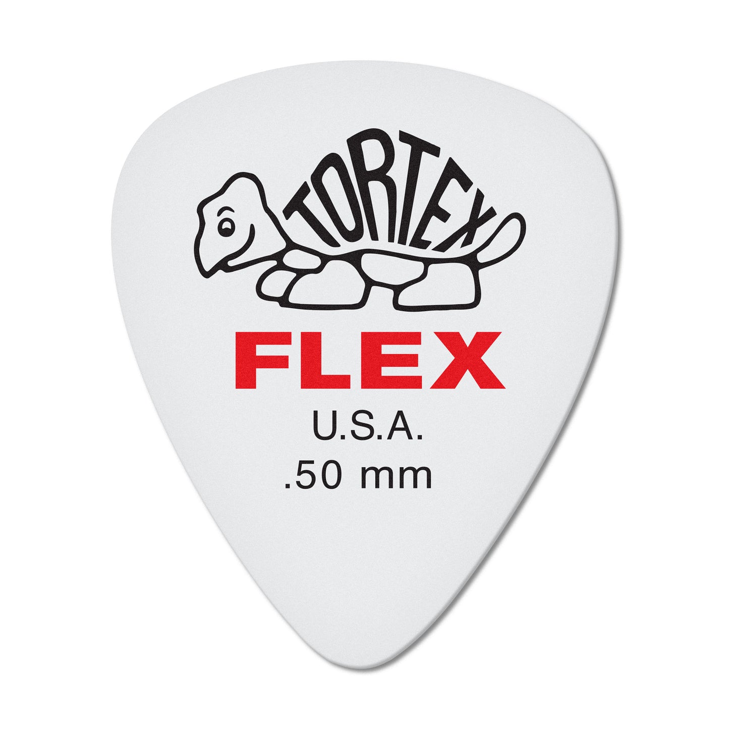 Sachet de 12 mƩdiators TORTEX FLEX STANDARD 050 (blanc, logo rouge)