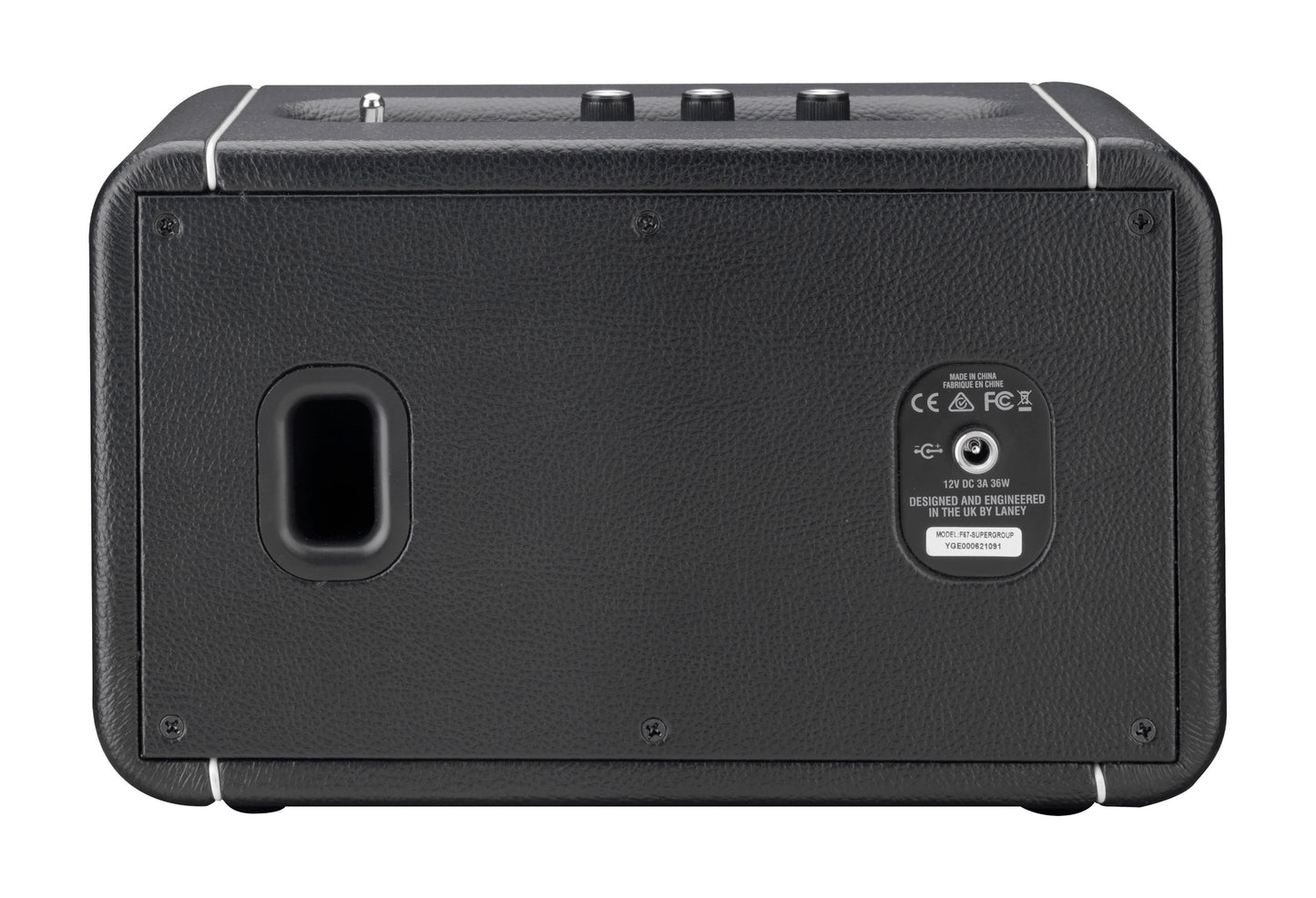 Enceinte amplifiée stéréo SOUND SYSTEM F67, look Supergroup, Bluetooth 4.1, 1 x 4" double bobine, 2 tweeters à dôme 0.8", noir