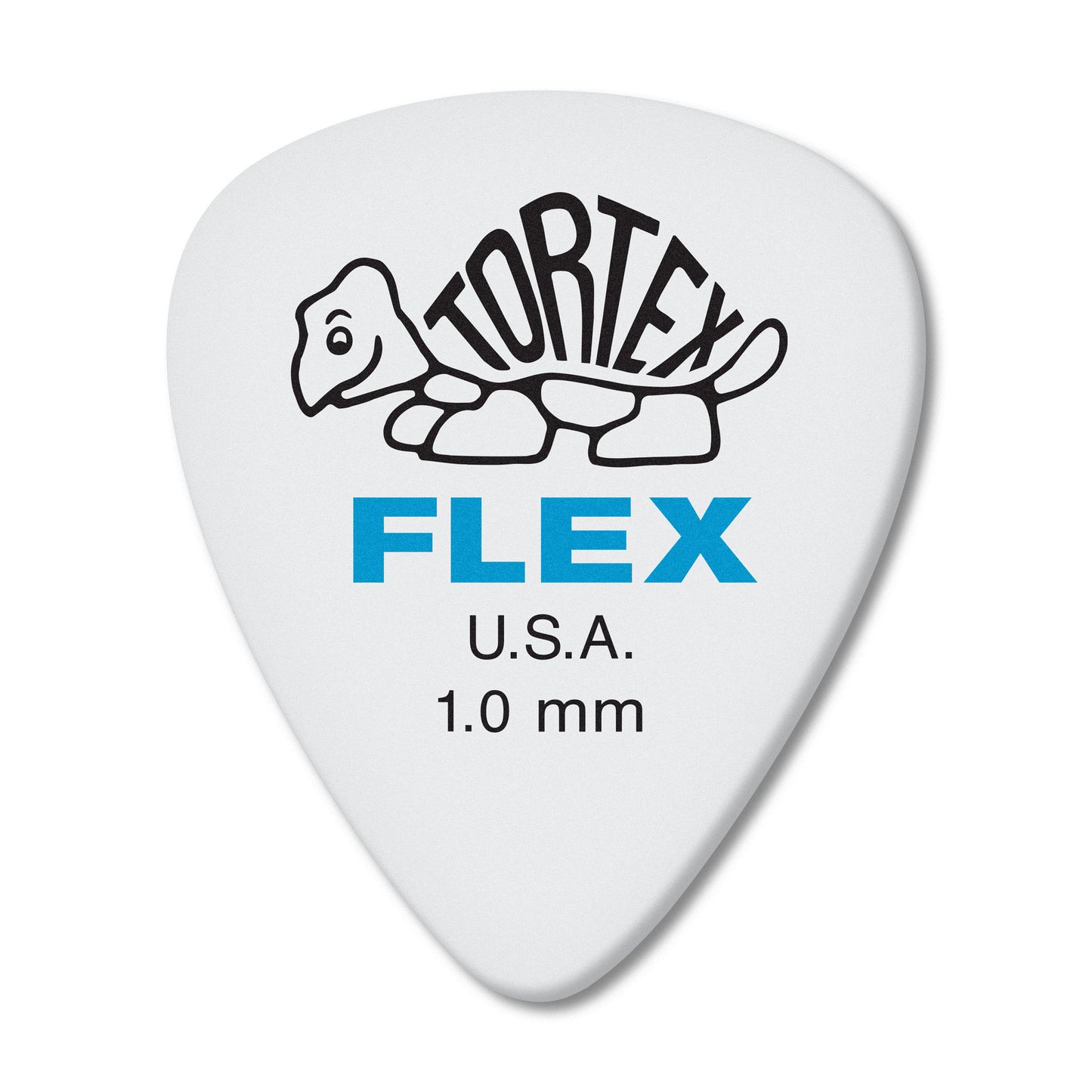 Sachet de 12 mƩdiators TORTEX FLEX STANDARD 100 (blanc, logo bleu)