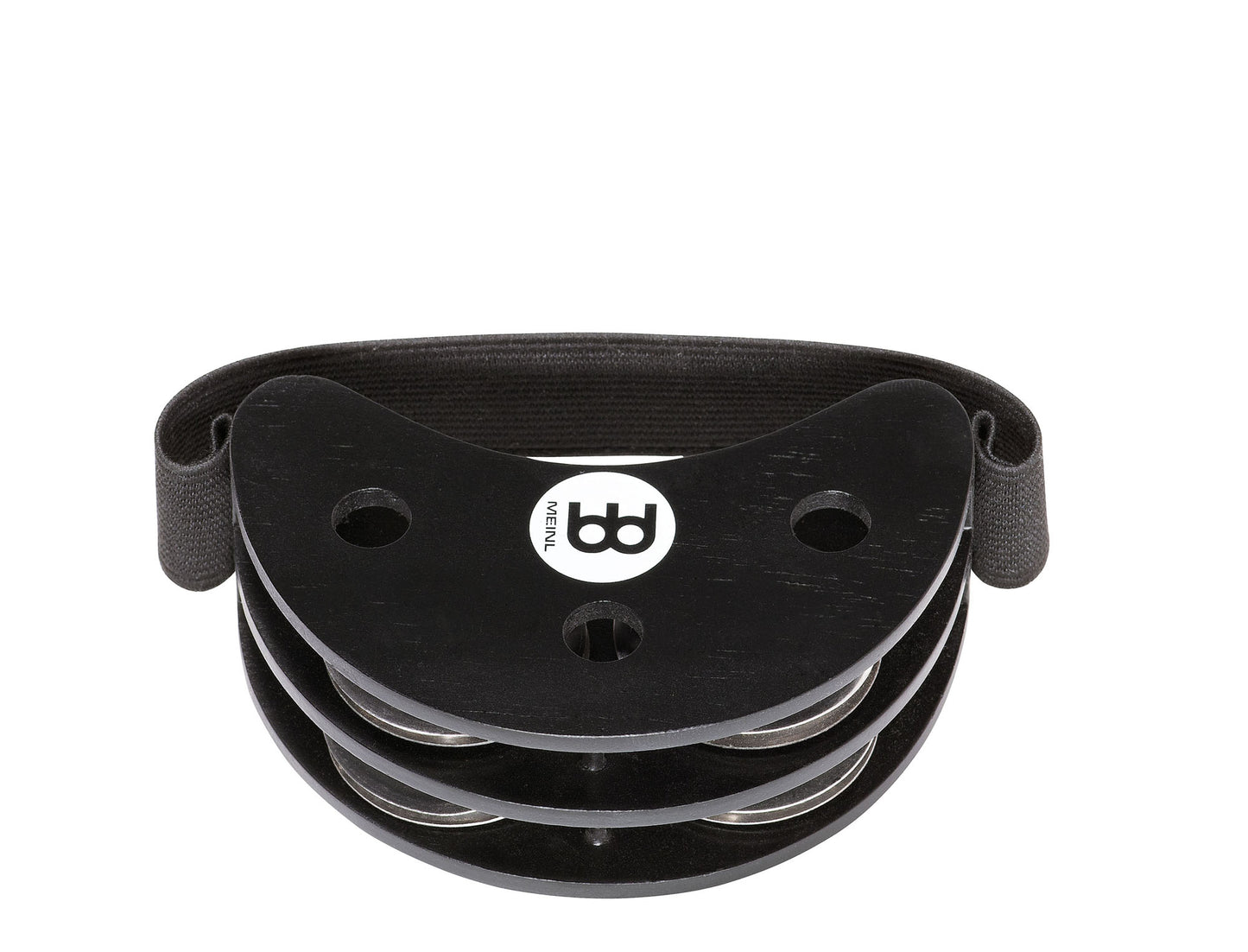 Tambourin pour pied, hƩvƩa, cymbalettes en acier inox, mise en place facile, ergonomique, noir