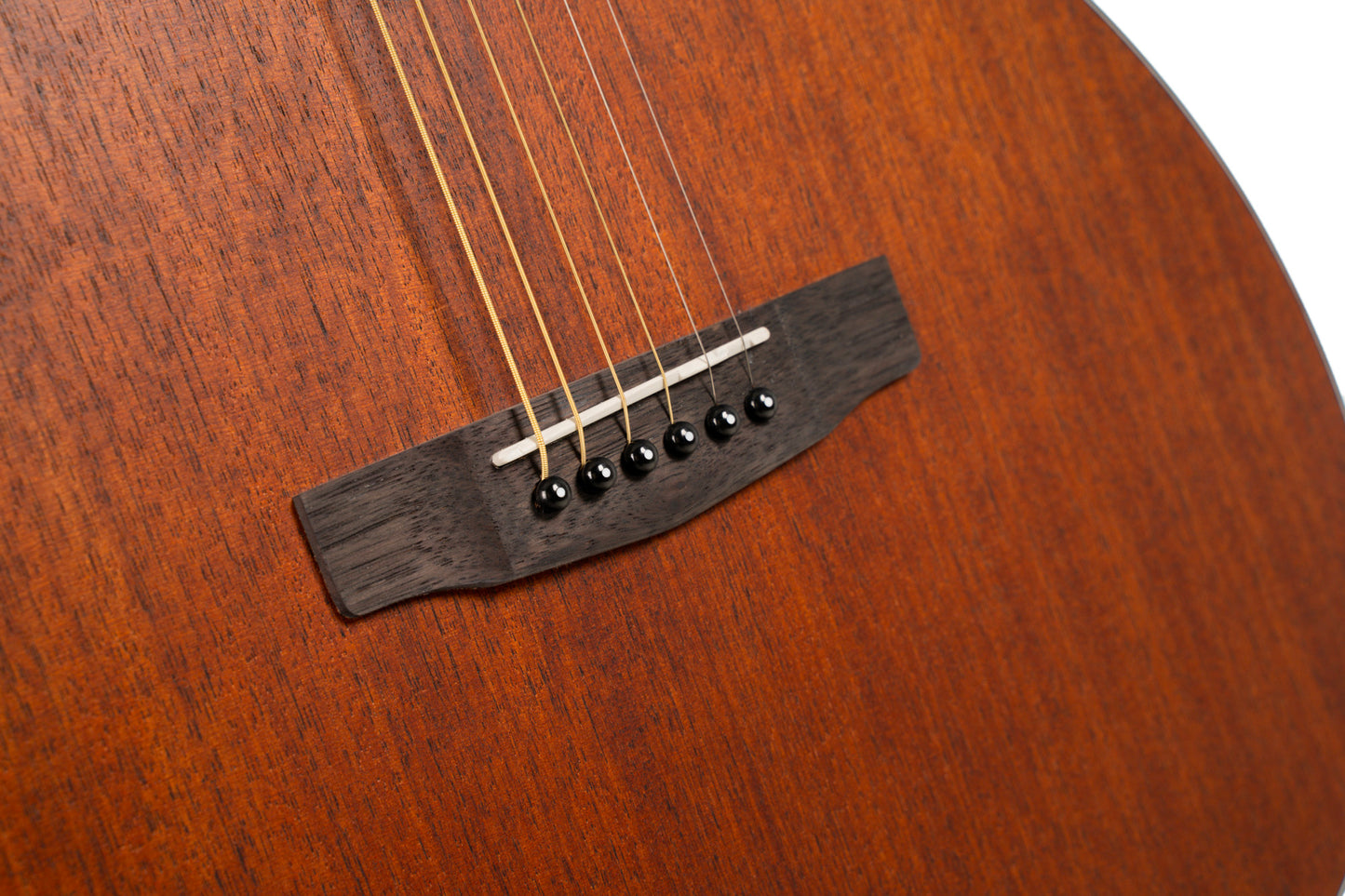 L60, forme Orchestra Model, pan coupé, table acajou massif, fond & éclisses acajou, touche laurier, EQ CE304T, pores ouverts