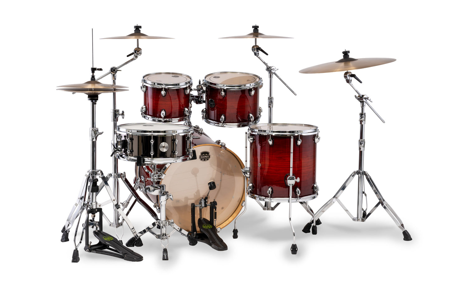 Batterie Mapex Armory fusion 5 fƻts, bouleau et Ʃrable, sans accessoires, Red Onyx