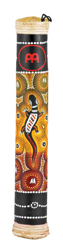 Bâton de pluie, 40 cm, bambou naturel, noir avec motifs