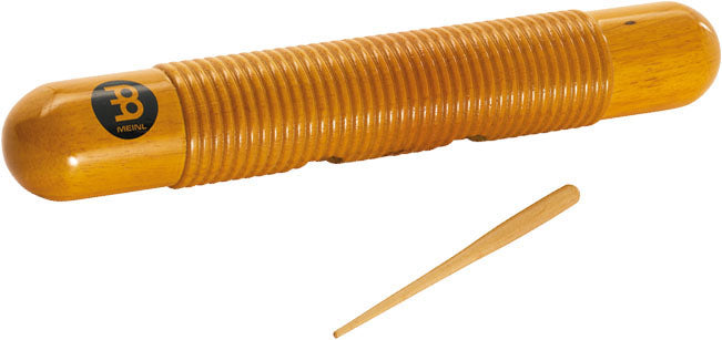 Guiro bois cylindrique avec grattoir bois, ambre