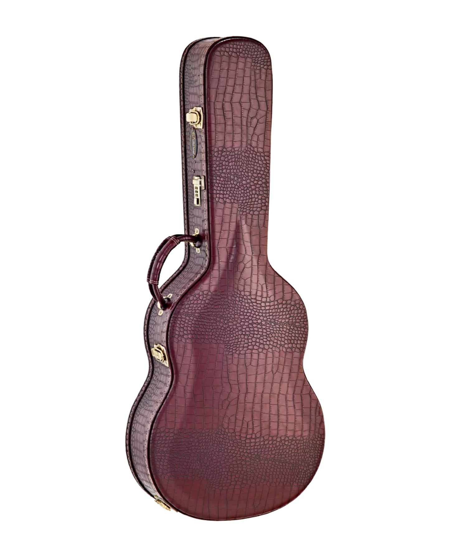 Etui pour guitare classique, modèle professionnel, rembourrage"café broyé" 15 mm, hygromètre intégré, vinyl style croco