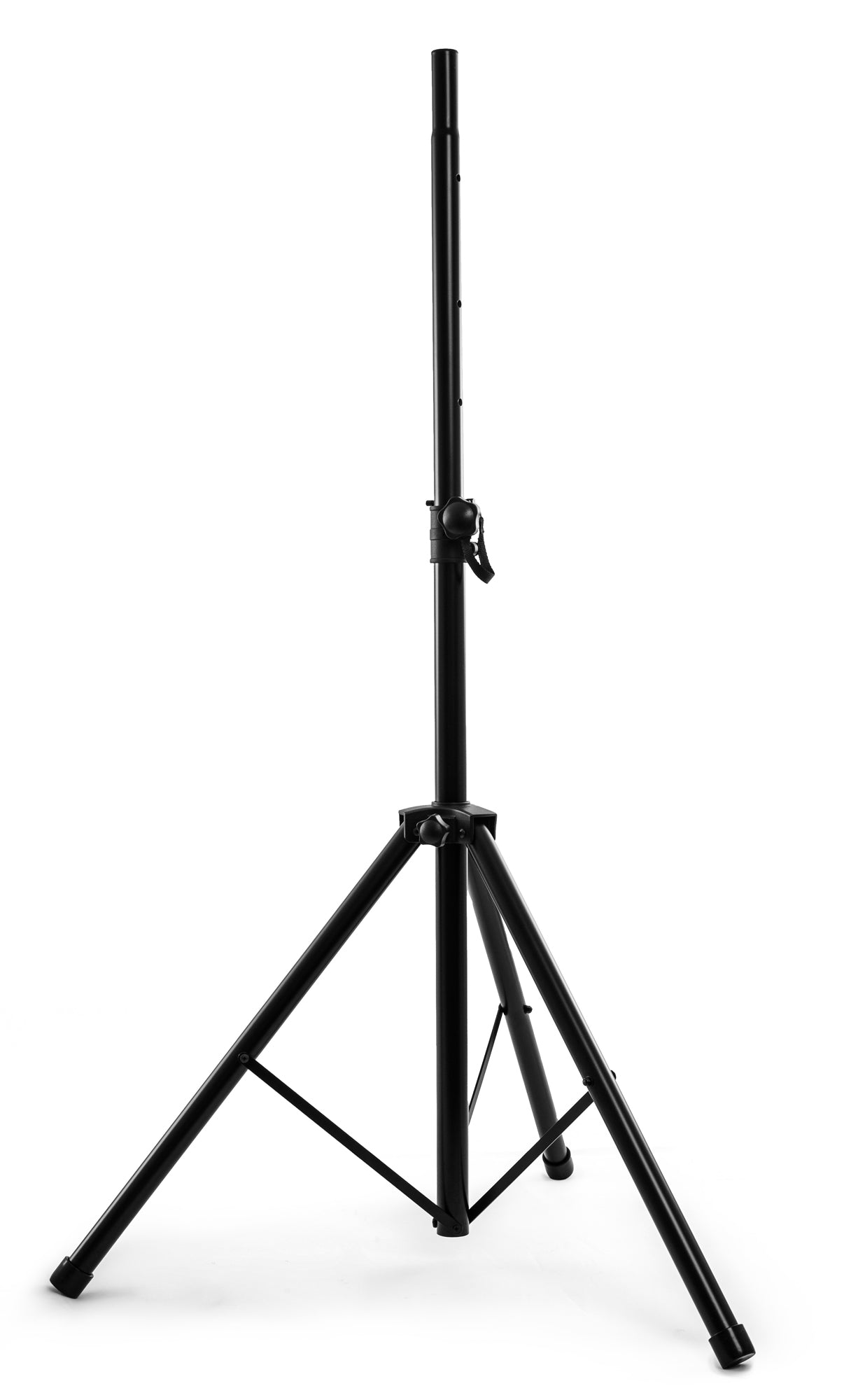 Support enceinte aluminium pliable, embouts réversibles 35 et 38 mm (hauteur: 112 - 183 cm), noir