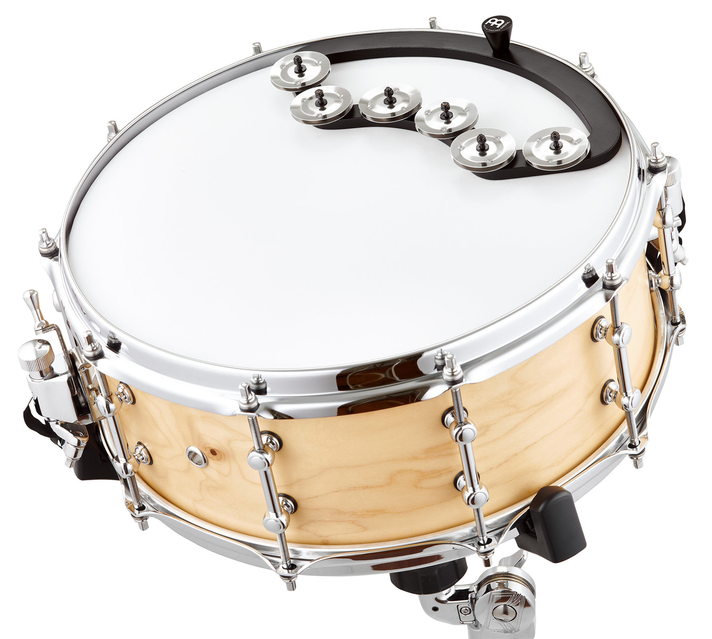 Tambourin backbeat, en fibre, s'adapte aux fƻts 13" et 14", 2 rangƩes de cymbalettes acier inoxydable, noir