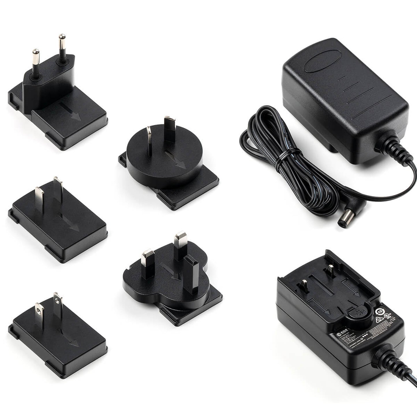 Alimentation 9V DC 1.3A, 100-240V, livrƩe avec cinq fiches interchangeables (EU/US/UK/CN/AU)