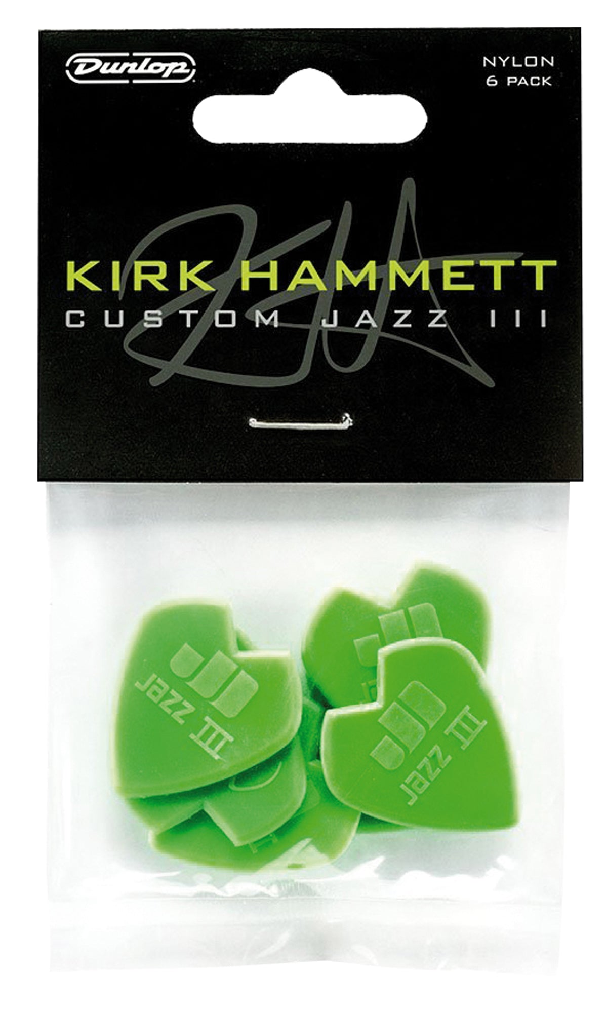 Sachet de 6 mƩdiators Kirk Hammett Custom Jazz III (vert)