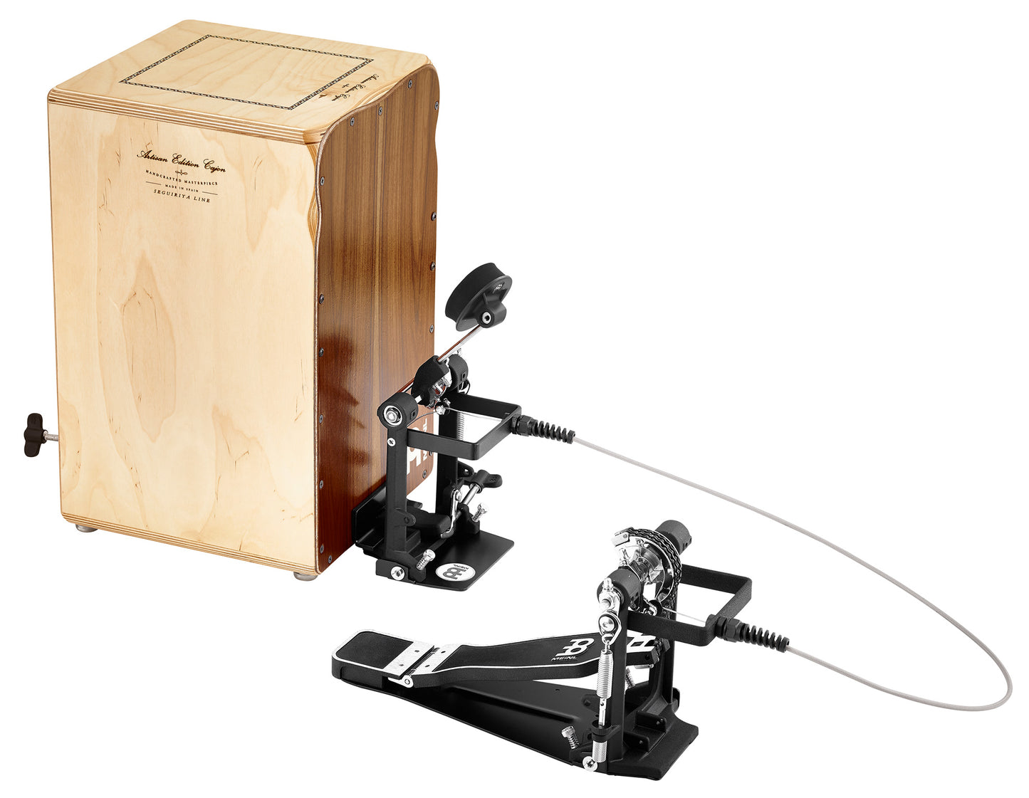 PƩdale cajon repositionnable, batte en mousse, tension de ressort ajustable, clƩ de rƩglage fournie, noir