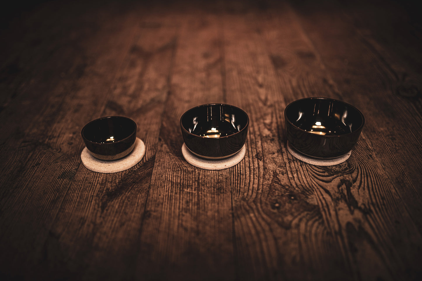 SET SINGING BOWL SONIC ENERGY ZEN, 2.8" ; 3.5" ; 3.9", ALLIAGE SPĆCIAL COULE, TONALITĆ HAUTE ET CLAIRE