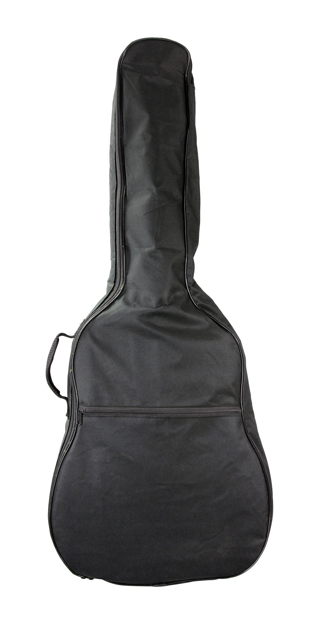 Housse guitare classique 3/4, rembourrée 5 mm, poignée, courroies réglables, renfort à la base, poche extérieure, noir
