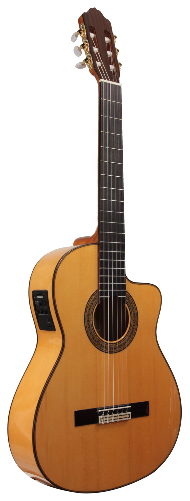 5FCE, Flamenca pan coupƩ Ʃlectro-acoustique, table ƩpicƩa massif, fond & Ʃclisses sycomore, EQ Fishman Prefix Pro