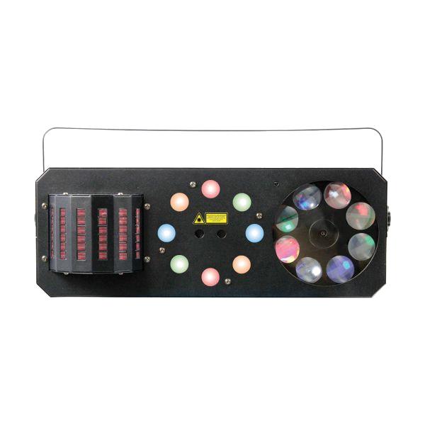 Power Lighting METEOR VI 4-in-1 lichteffect: Derby, Wash, Moonflower Gobos, rode en groene multipoint laser