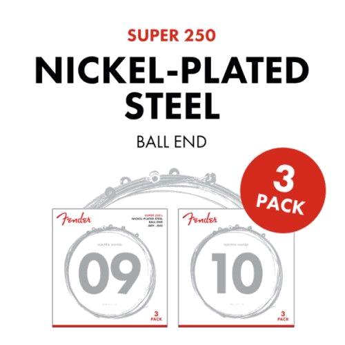 Fender Super 250L NPS snaren met kogeluiteinde (.009-.042) 3-pack