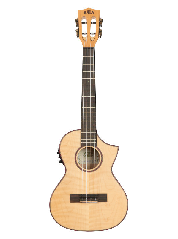 Solid Flame Maple, Tenor Cutaway électro-acoustique, livré avec housse