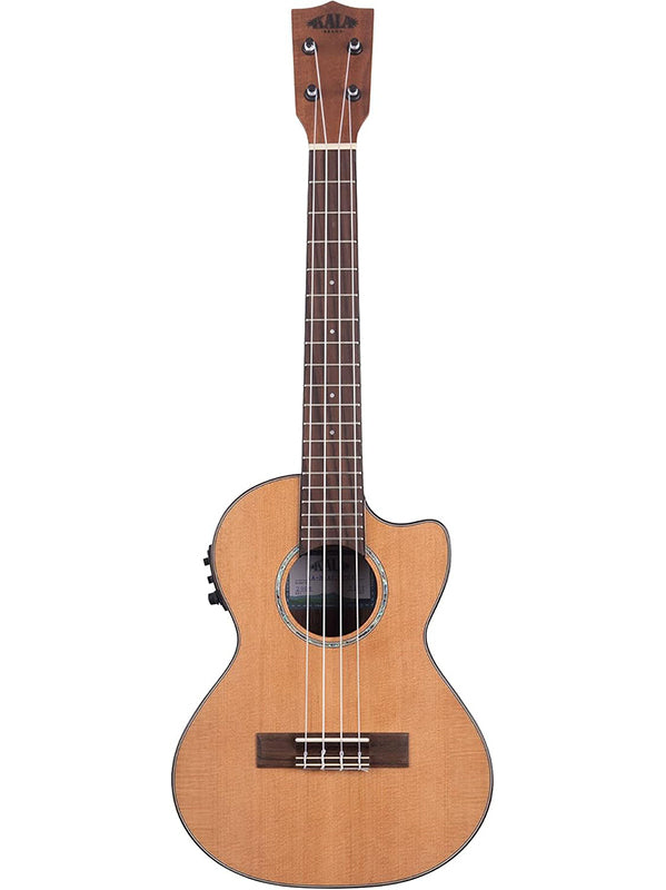 Solid Cedar Top Acacia, Tenor Cutaway électro-acoustique, livré avec housse