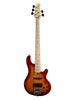 Lakland Skyline 55-02 Deluxe, 5-snarig – Honey Burst, esdoorn toets