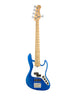 Sadowsky MetroExpress-serie, hybride PJ, 5-snarig, 21 frets - Ocean Blue Metallic, esdoorn