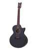 Schecter Orleans Stage akoestische gitaar, Fishman Isys-voorversterker – satijnzwarte transparante afwerking