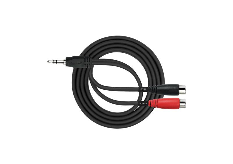 Kirlin YE367-1.5BK 3,5 mm mini-jack naar RCA-adapter